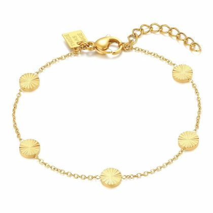 Bracelets | Bracelet en Acier Poli Couleur Or, Petits Ronds – Femmes Bijoux Bracelets