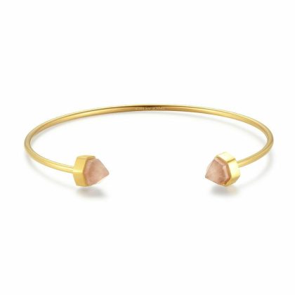 Bracelets | Bracelet en Acier Poli Couleur Or, Quartz Rose Rose – Femmes Bijoux Bracelets