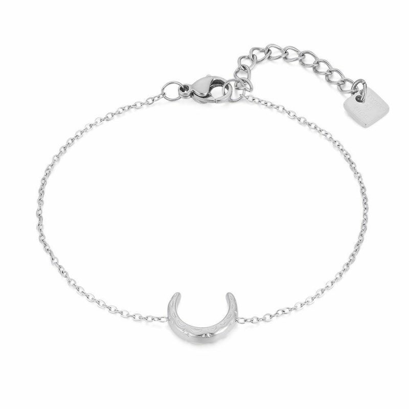 Bracelets | Bracelet en Acier Poli, Lune – Femmes Bijoux Bracelets