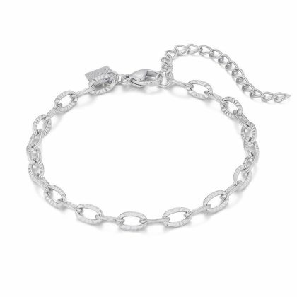 Bracelets | Bracelet en Acier Poli, Maillons Ciselés – Femmes Bijoux Bracelets