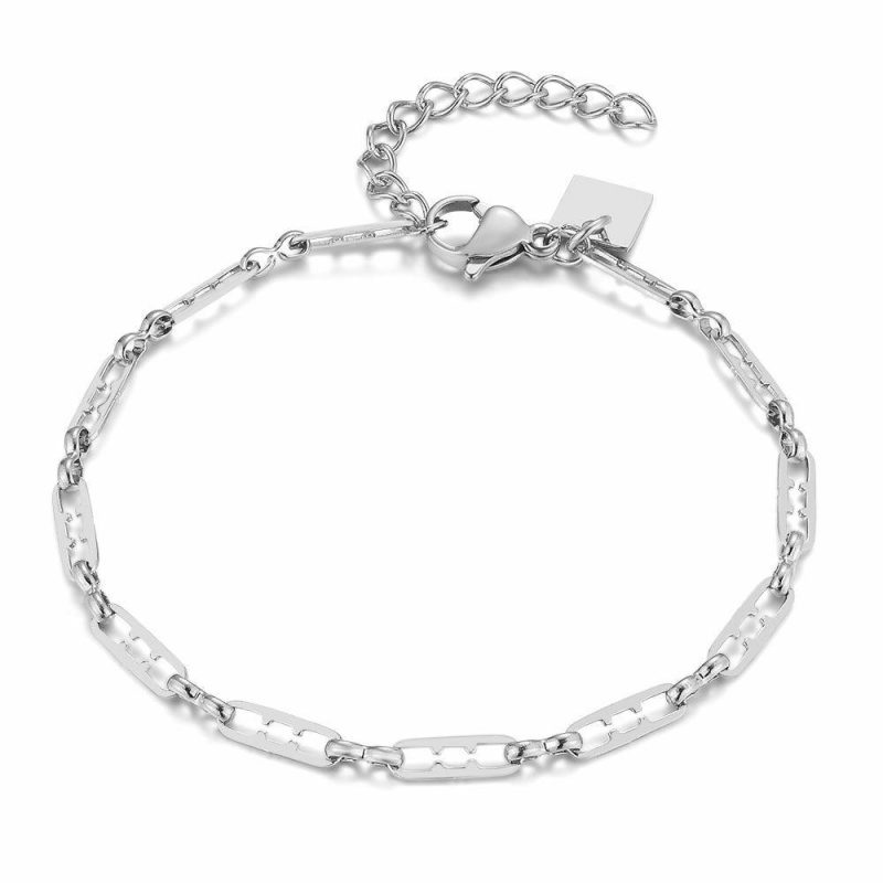 Bracelets | Bracelet en Acier Poli, Maillons Ovales – Femmes Bijoux Bracelets