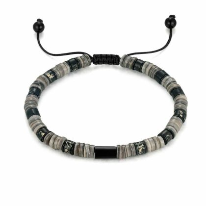 Bracelets | Bracelet en Acier Poli, Noir et Gris – Hommes Bijoux Bracelets