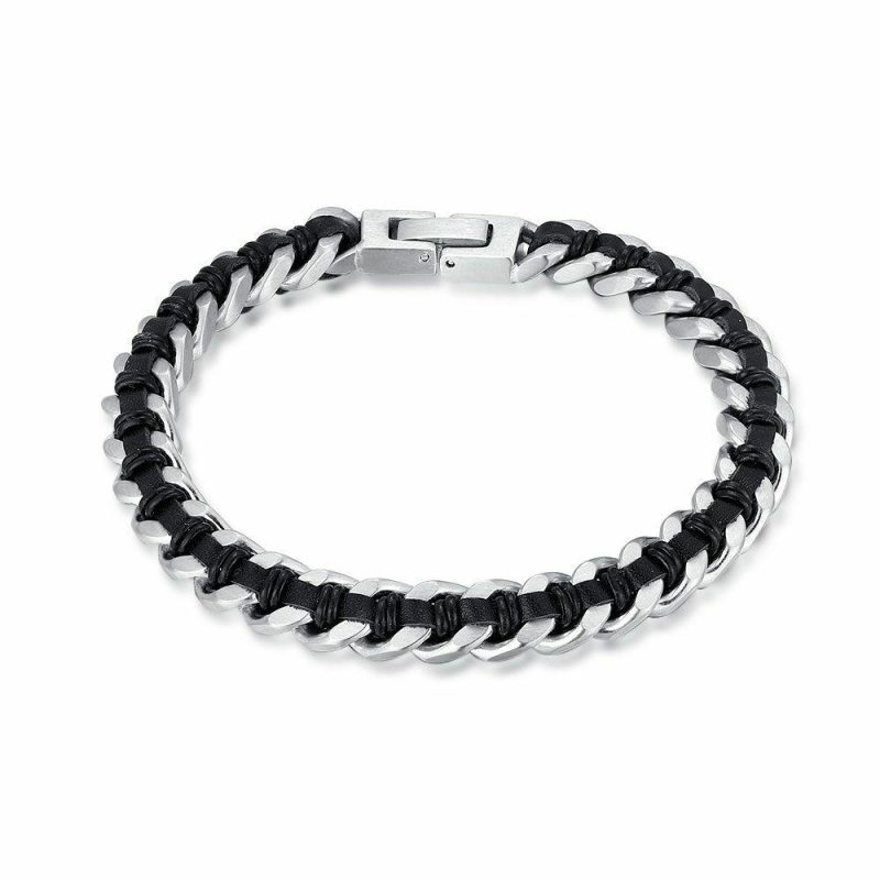 Bracelets | Bracelet en Acier Poli Noir – Hommes Bijoux Bracelets