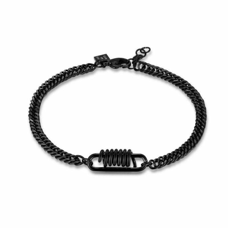 Bracelets | Bracelet en Acier Poli Noir – Hommes Bijoux Bracelets