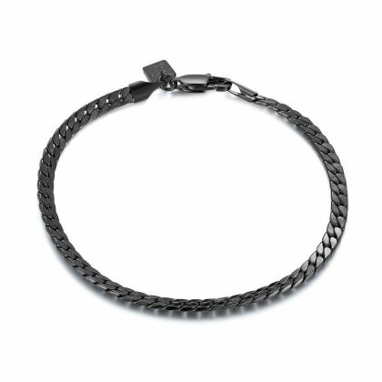 Bracelets | Bracelet en Acier Poli, Noir Noir – Hommes Bijoux Bracelets