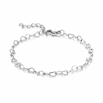 Bracelets | Bracelet en Acier Poli, Petits Coeurs Ouverts Zilverkleur – Femmes Bijoux Bracelets