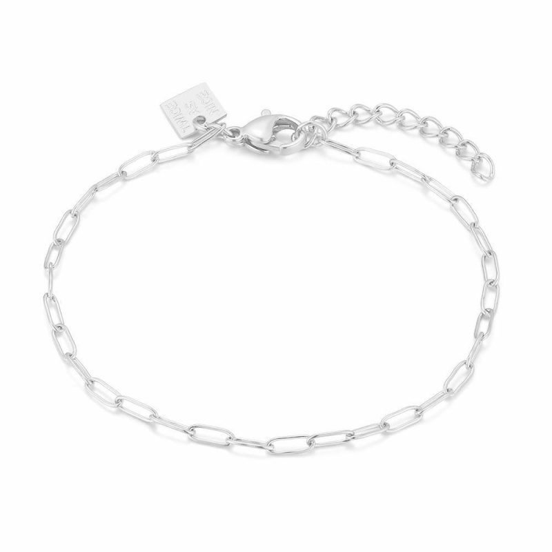 Bracelets | Bracelet en Acier Poli, Petits Maillons Ovales Pas de couleur – Femmes Bijoux Bracelets