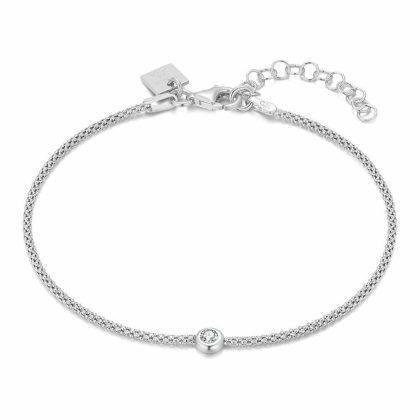 Bracelets | Bracelet en Argent, 1 Zircone Blanc – Femmes Bijoux Blanc