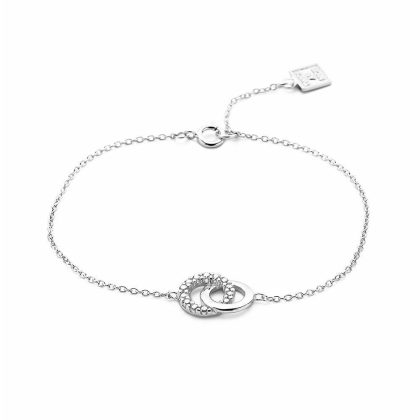 Bracelets | Bracelet en Argent, 2 Cercles, Zircons Blanc – Femmes Bijoux Blanc