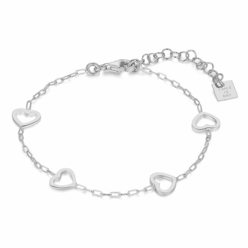 Bracelets | Bracelet en Argent, 4 Coeurs Pas de couleur – Femmes Bijoux Bracelets