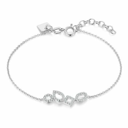 Bracelets | Bracelet en Argent, 4 Différentes Formes, Pierres Blanc – Femmes Bijoux Blanc