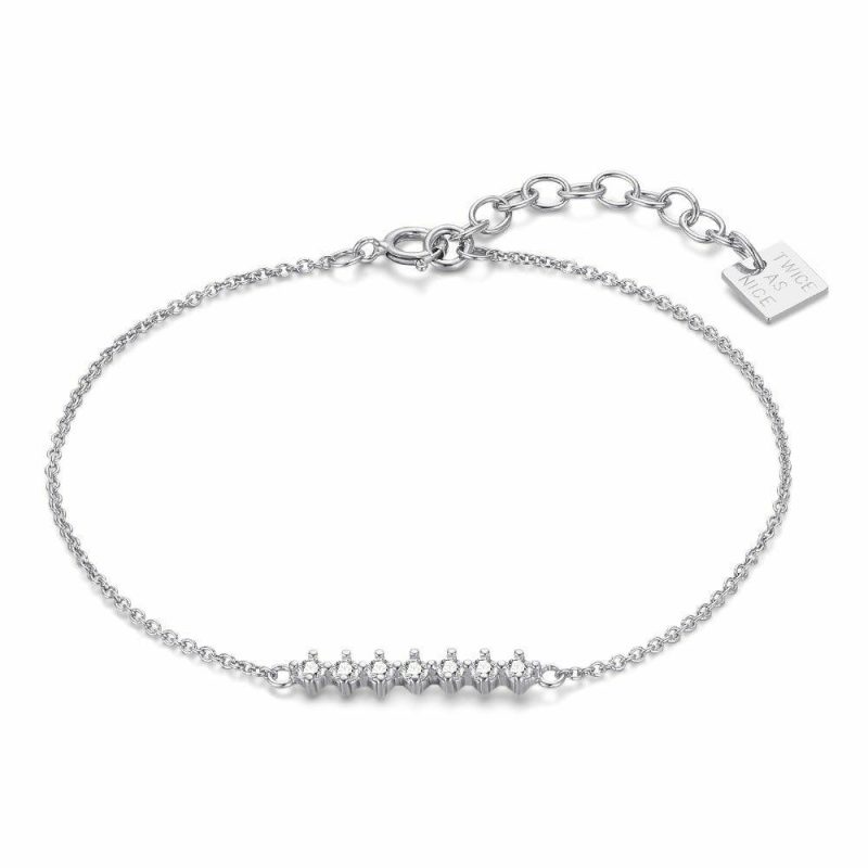 Bracelets | Bracelet en Argent, 7 Zircons Blanc – Femmes Bijoux Blanc