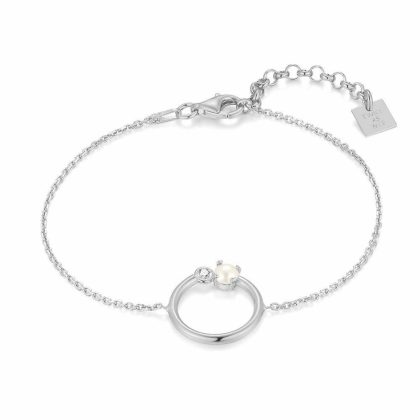 Bracelets | Bracelet en Argent, Anneau Avec Perle Blanc – Femmes Bijoux Blanc