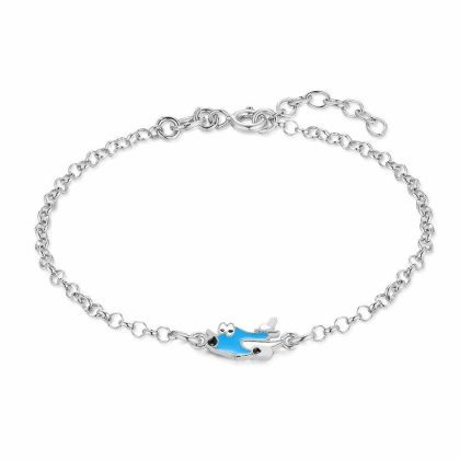 Bracelets | Bracelet en Argent, Avion Bleu Bleu – Enfants Bijoux Bleu