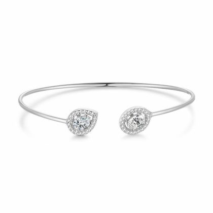 Bracelets | Bracelet en Argent, Bangle Ouvert, Ovale et Goutte – Femmes Bijoux Bracelets