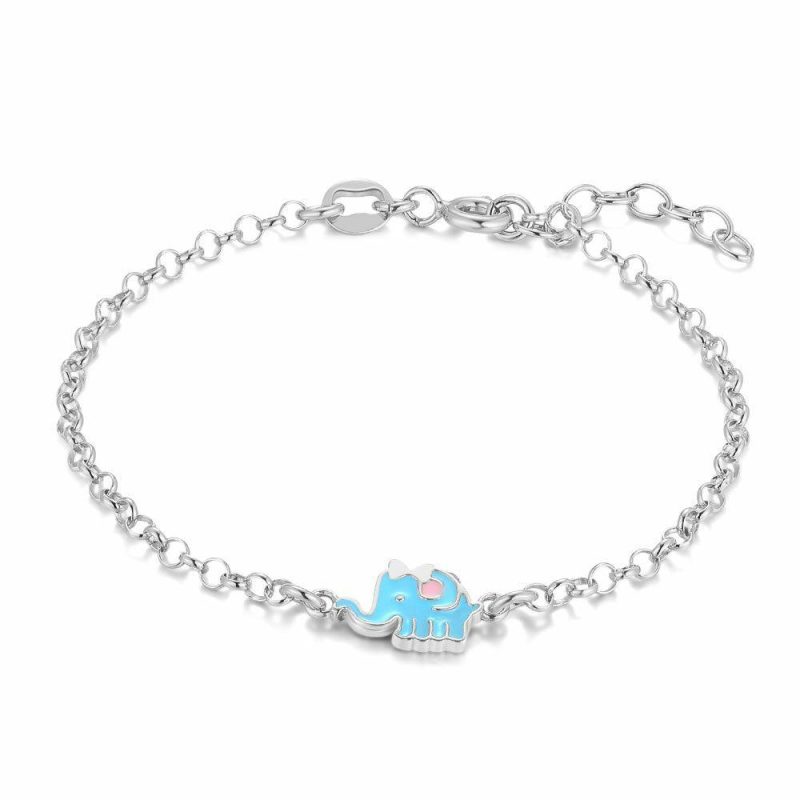 Bracelets | Bracelet en Argent, Bracelet Avec Éléphant Bleu Bleu – Enfants Bijoux Bleu