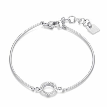 Bracelets | Bracelet en Argent, Cercle Avec Zircones Blancs Blanc – Femmes Bijoux Blanc