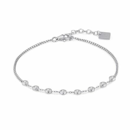 Bracelets | Bracelet en Argent, Chaîne Venitienne, 8 Zircons Zilverkleur – Femmes Bijoux Bracelets