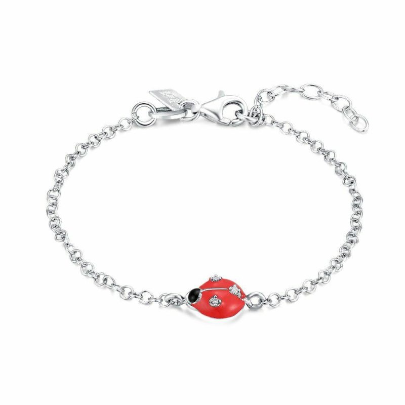 Bracelets | Bracelet en Argent, Coccinelle Rouge – Enfants Bijoux Bracelets