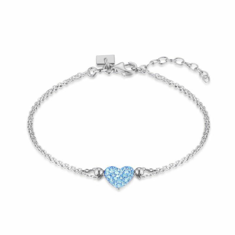 Bracelets | Bracelet en Argent, Coeur, Cristaux Bleu Ciel Bleu ciel – Femmes Bijoux Bleu ciel