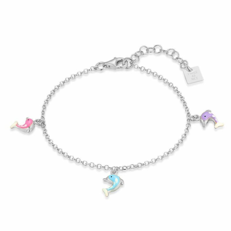 Bracelets | Bracelet en Argent, Dauphins Colorés Multi – Femmes Bijoux Bracelets