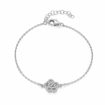 Bracelets | Bracelet en Argent, Fleur Avec Zircons – Femmes Bijoux Bracelets