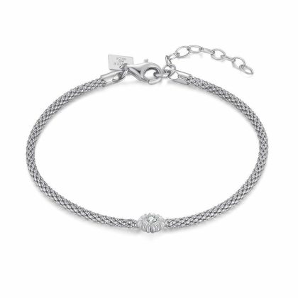 Bracelets | Bracelet en Argent, Fleur, Cristal Blanc – Femmes Bijoux Blanc