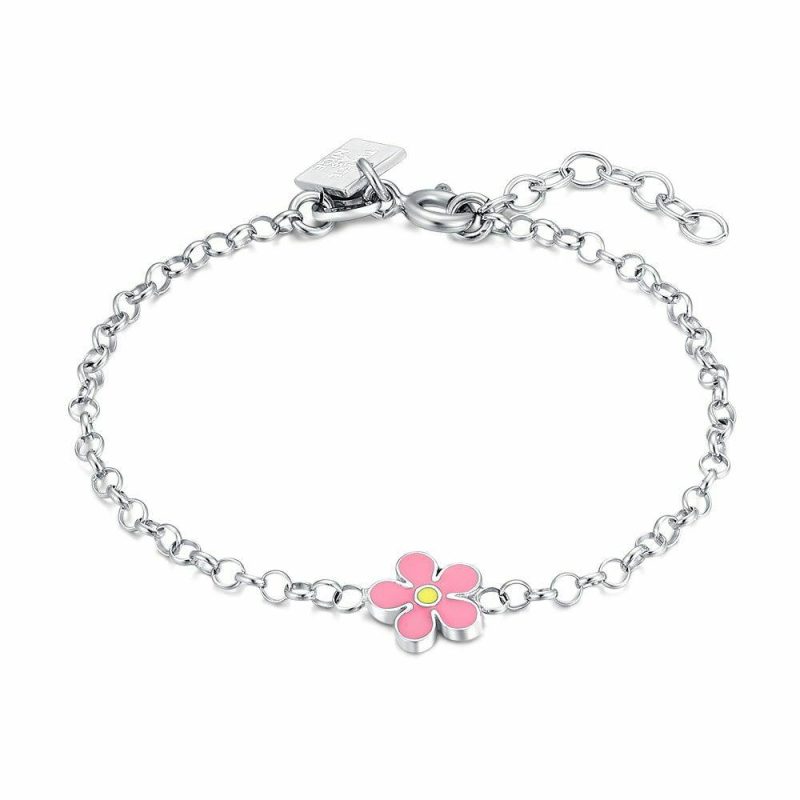 Bracelets | Bracelet en Argent, Fleur Rose – Enfants Bijoux Bracelets