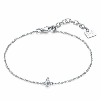 Bracelets | Bracelet en Argent, Goutte, Zircone Blanc – Femmes Bijoux Blanc