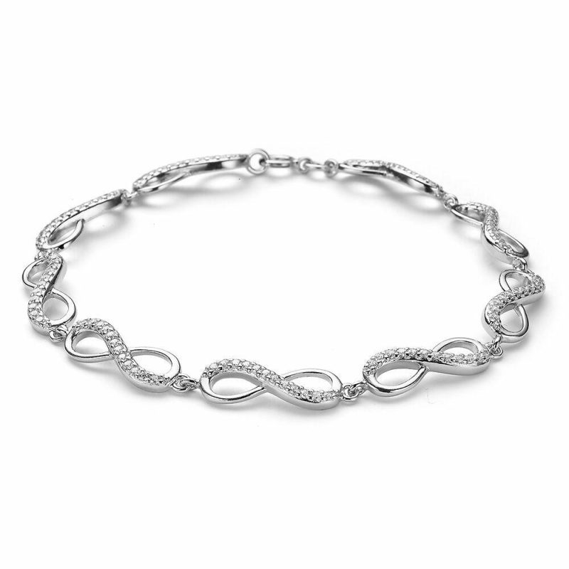 Bracelets | Bracelet en Argent, Infinities, Zircons Blanc – Femmes Bijoux Blanc