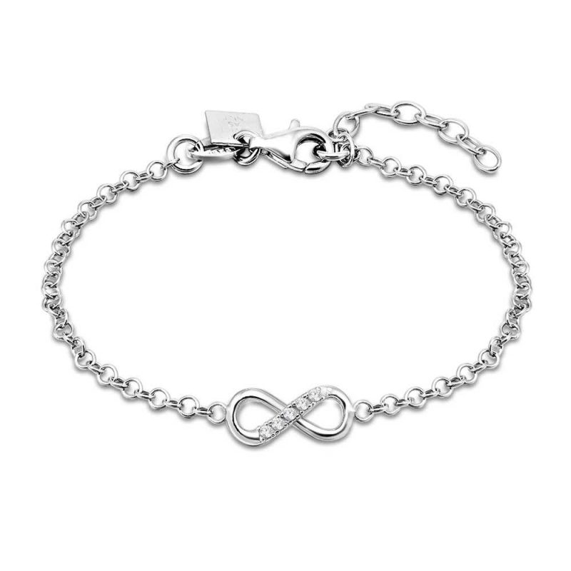 Bracelets | Bracelet en Argent, Infinity, Pierres Blanc – Femmes Bijoux Blanc