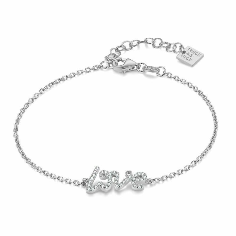 Bracelets | Bracelet en Argent, Love Zirconia Blanc – Femmes Bijoux Blanc