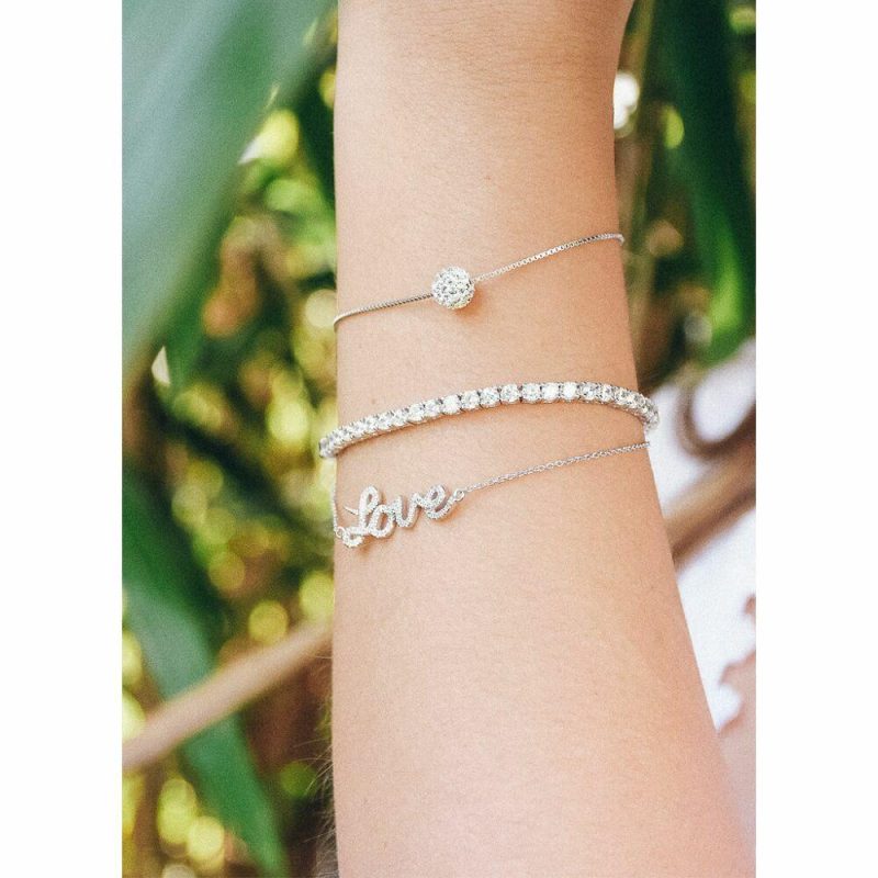 Bracelets | Bracelet en Argent, Love, Zircons Blanc – Femmes Bijoux Blanc