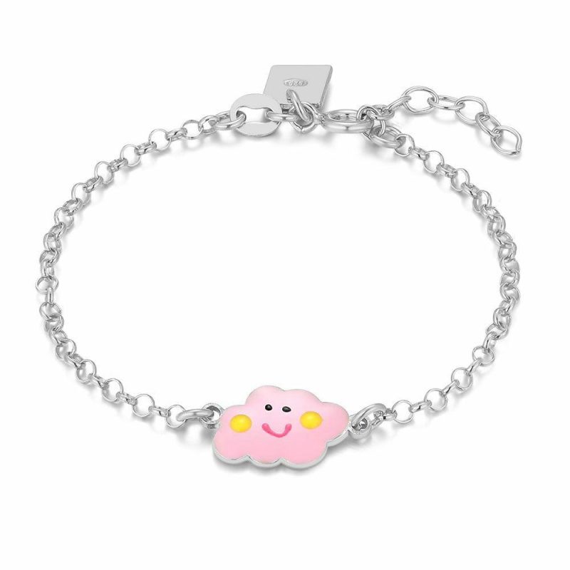 Bracelets | Bracelet en Argent, Nuage Rose Rose – Enfants Bijoux Bracelets