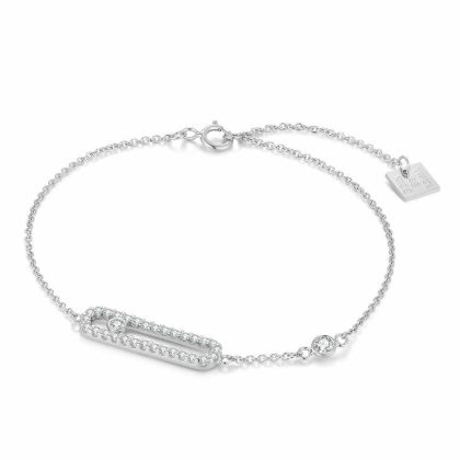 Bracelets | Bracelet en Argent, Ovale, Pierres Blanc – Femmes Bijoux Blanc