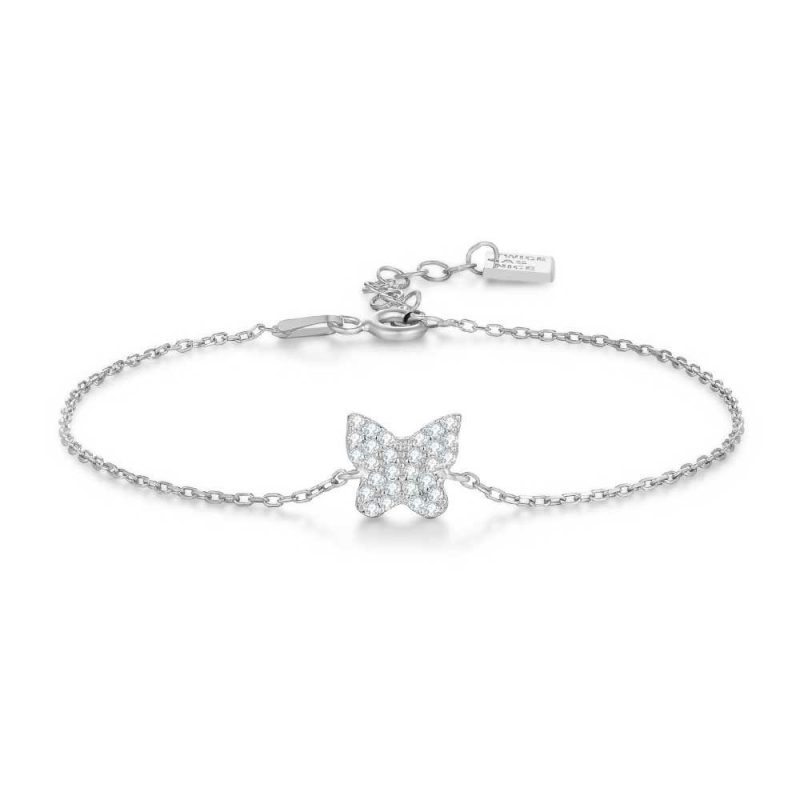 Bracelets | Bracelet en Argent, Papillon, Zircons Blanc – Femmes Bijoux Blanc