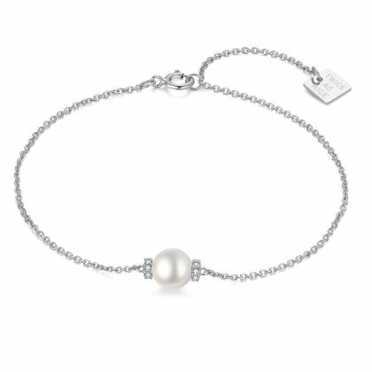 Bracelets | Bracelet en Argent, Perle, Zircone Blanc – Femmes Bijoux Blanc