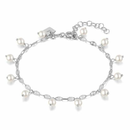 Bracelets | Bracelet en Argent, Perles Blanc – Femmes Bijoux Blanc