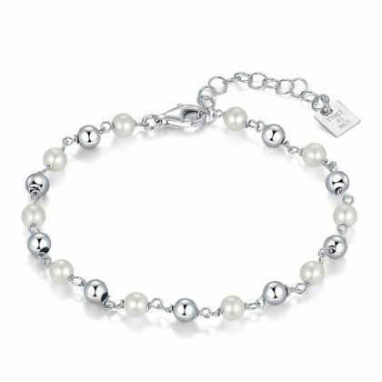 Bracelets | Bracelet en Argent, Perles Blanc – Femmes Bijoux Blanc