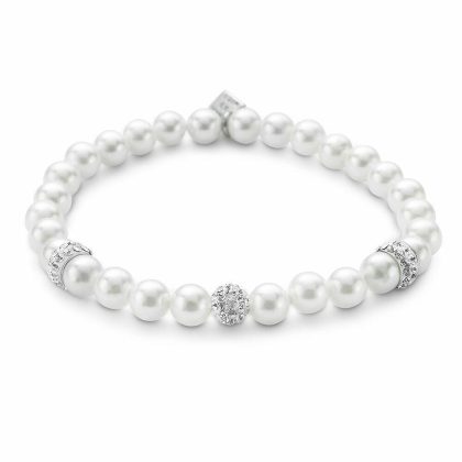 Bracelets | Bracelet en Argent, Perles et Cristaux Blanc – Femmes Bijoux Blanc