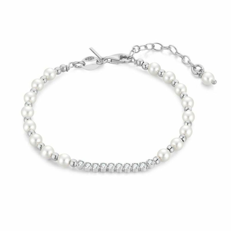 Bracelets | Bracelet en Argent, Perles et Pierres Blanc – Femmes Bijoux Blanc