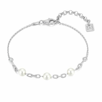 Bracelets | Bracelet en Argent, Perles et Zircons Blanc – Femmes Bijoux Blanc