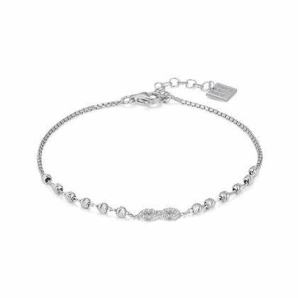 Bracelets | Bracelet en Argent, Petites Boules, Signe Infini, Zircons Zilverkleur – Femmes Bijoux Bracelets