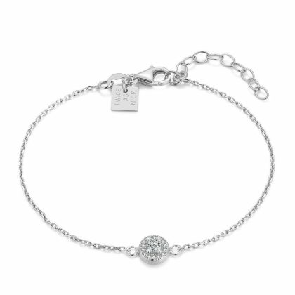 Bracelets | Bracelet en Argent, Pierre Ronde Entourée Blanc – Femmes Bijoux Blanc