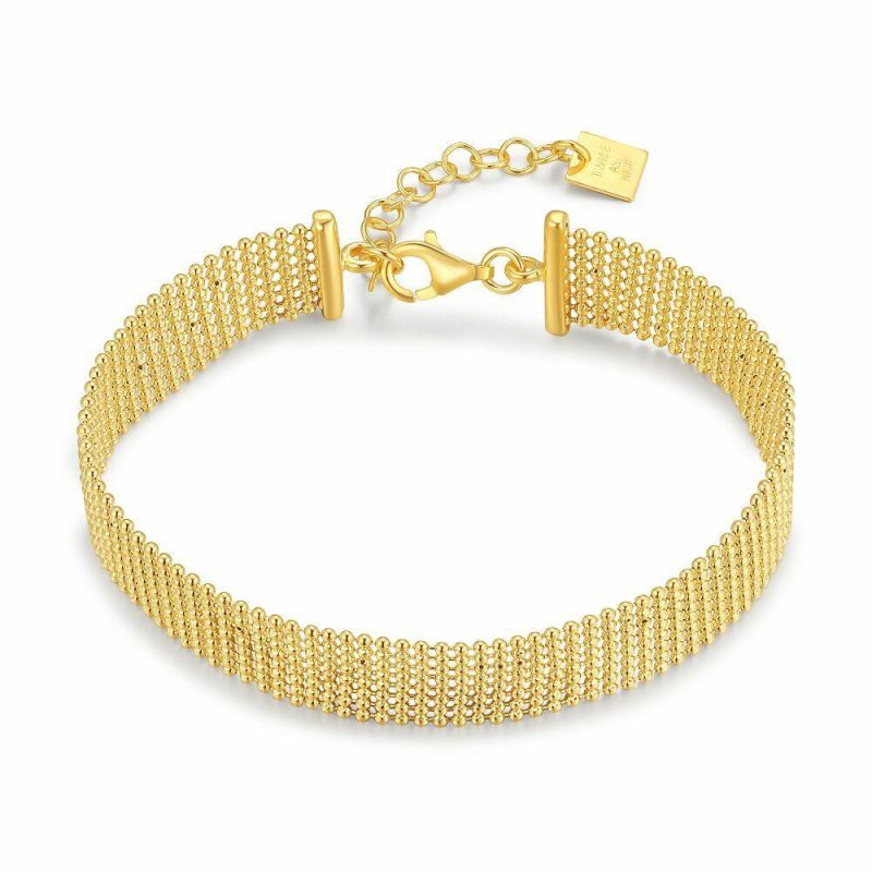 Bracelets | Bracelet en Argent Plaqué Or 18Ct, Bracelet Large Pas de couleur – Femmes Bijoux Bracelets