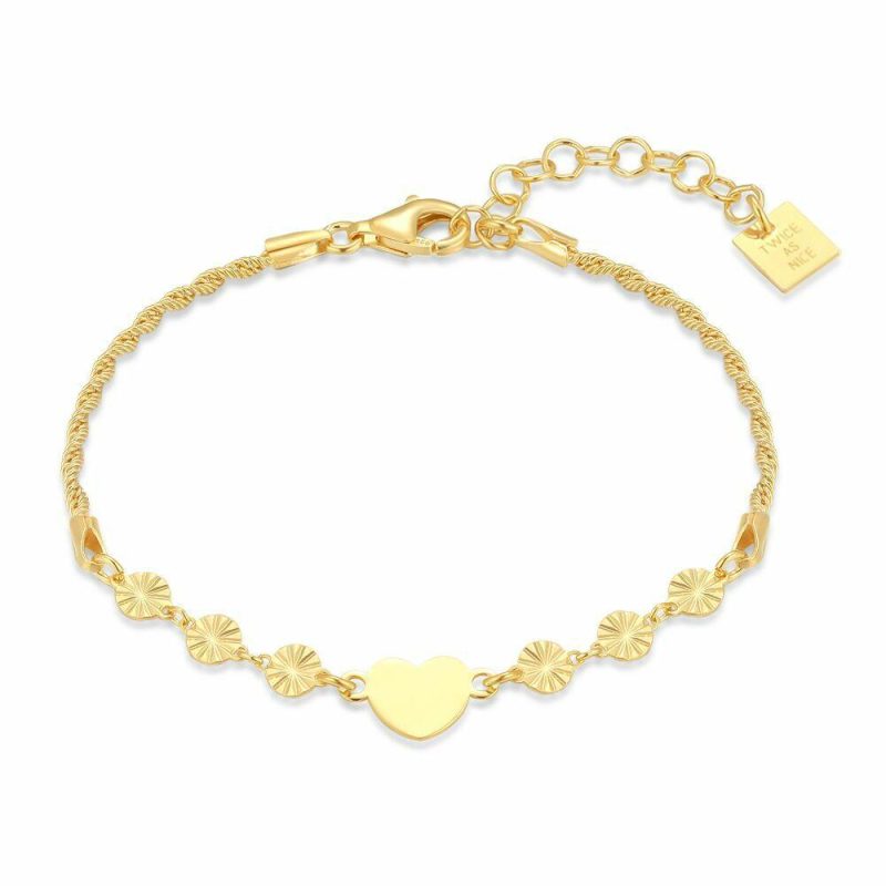 Bracelets | Bracelet en Argent Plaqué Or 18Ct, Coeur et Ronds Pas de couleur – Femmes Bijoux Bracelets