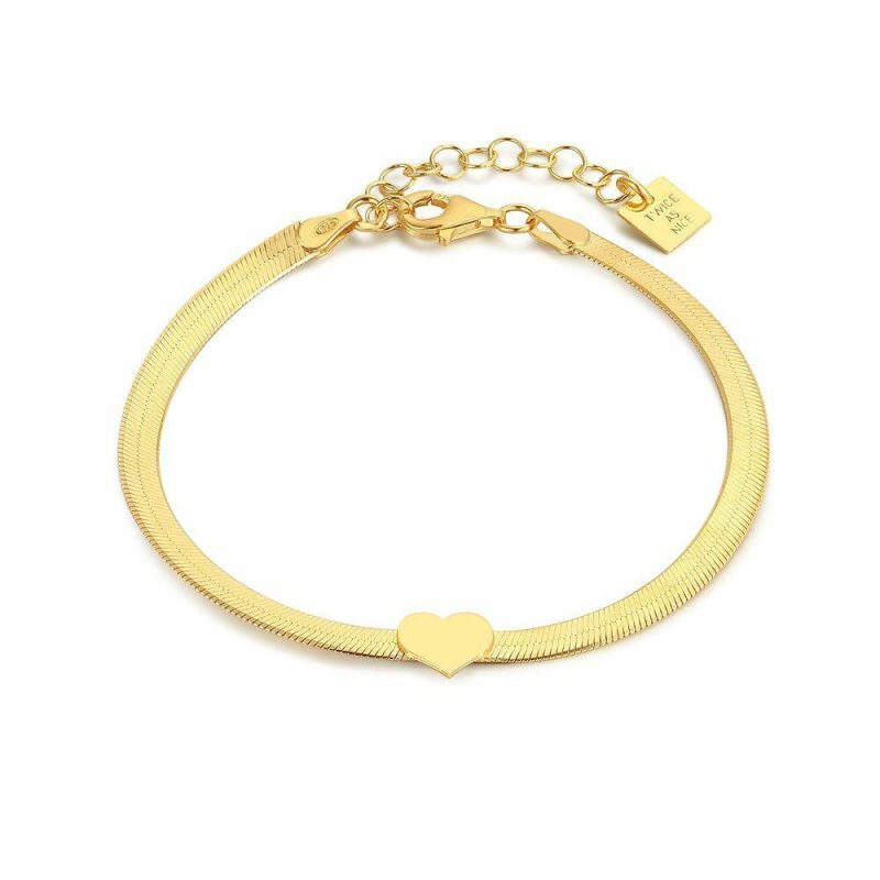 Bracelets | Bracelet en Argent Plaqué Or 18Ct, Coeur Pas de couleur – Femmes Bijoux Bracelets