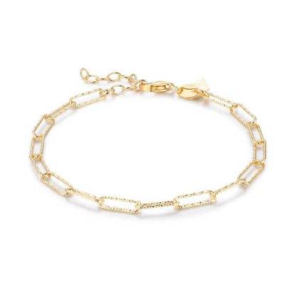 Bracelets | Bracelet en Argent Plaqué Or 18Ct, Maillons Ovales Pas de couleur – Femmes Bijoux Bracelets