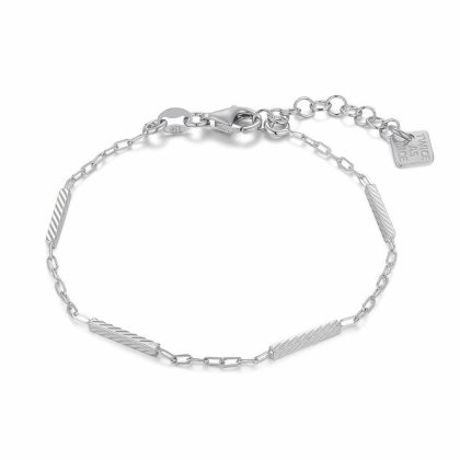 Bracelets | Bracelet en Argent, Rectangles Striés, Maillons Ovales Zilverkleur – Femmes Bijoux Bracelets