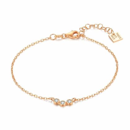 Bracelets | Bracelet en Argent Rosé, 3 Zirconia Ronds Blanc – Femmes Bijoux Blanc